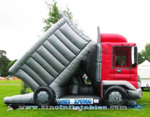 Toboggan gonflable de camion à ordures pour enfants géants