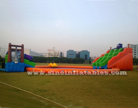 giant octopus inflatable water park on land