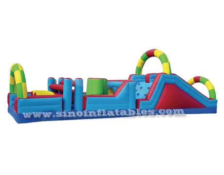Rainbow kids inflatable obstacle