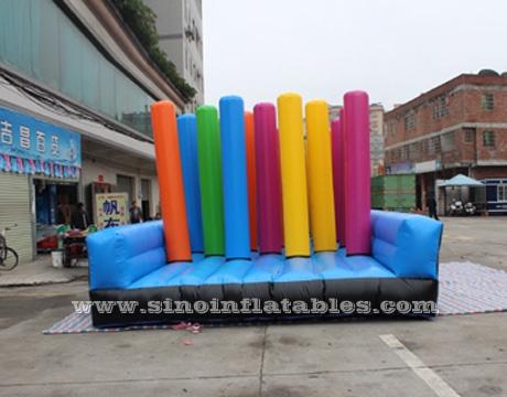 Colorful outdoor kids N adults pillar inflatable obstacle