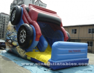 glissière de voiture gonflable pour enfants à grande roue