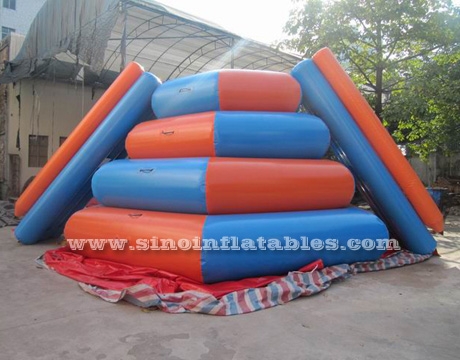 Double lane slide inflatable water tower sport game