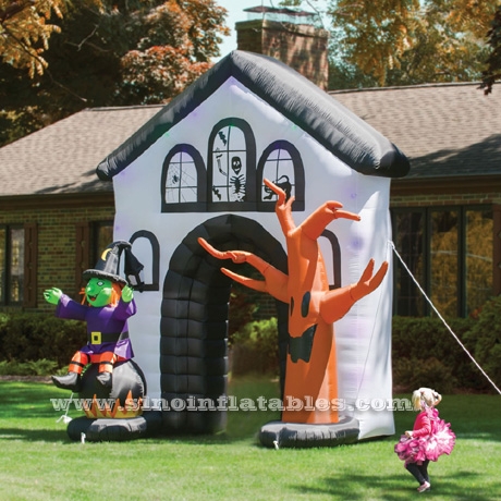 big airblown Halloween inflatable Haunted House Archway