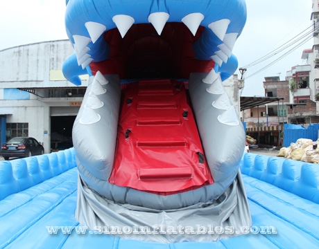 giant inflatable whale slide with mobile mouth