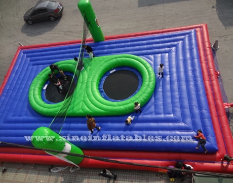adults big inflatable bossaball court