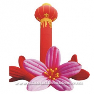 colonne gonflable de la lanterne chinoise rouge