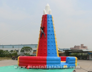 Mur d'escalade gonflable gonflable rocket géant