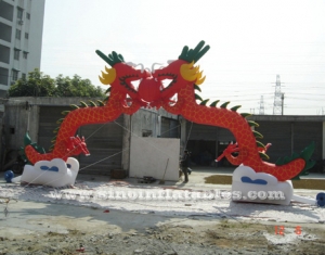 arc de promotion gonflable double dragon de Chine