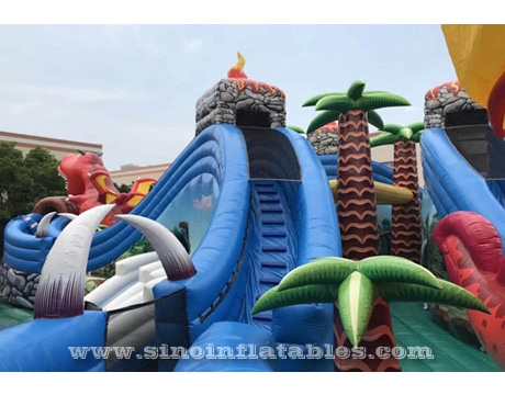 giant jurassic inflatable water park