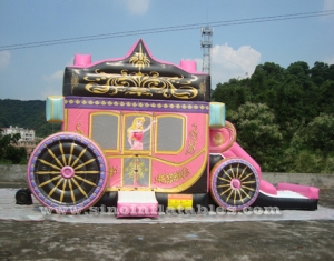 Gonflable Princesse Chariot Bounce House avec diapositive