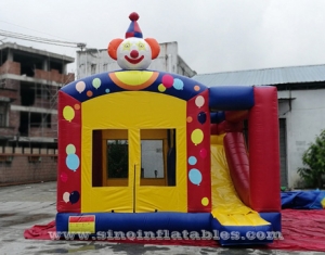 Château gonflable gonflable de clown pour enfants avec toboggan