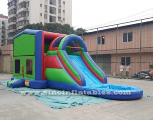  5in1 Maison de rebond gonflable pour enfants avec diapositive à eau