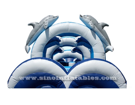 kids big dolphin inflatable obstacle course
