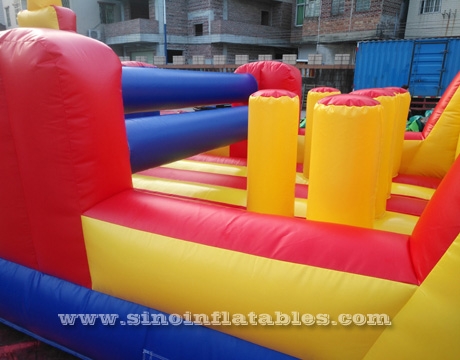 long commercial kids inflatable obstacle course