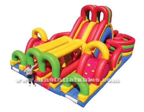 kids giant inflatable obstacle course with slide