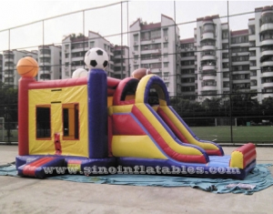 maison gonflable de rebond du football des enfants avec la glissière