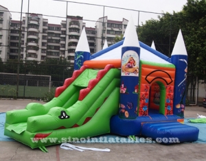 château gonflable gonflable de crocodile pour enfants avec toboggan