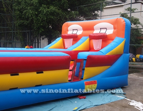 inflatable bungee run with basketball throwing