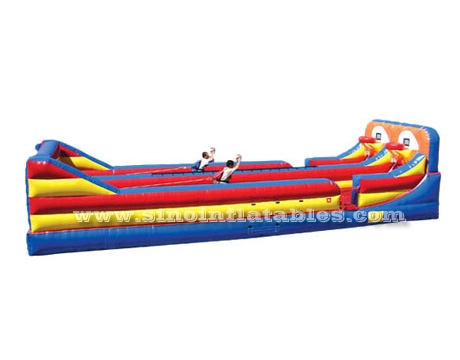 inflatable bungee run with basketball throwing