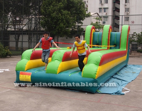 long kids N adults interactive inflatable bungee run