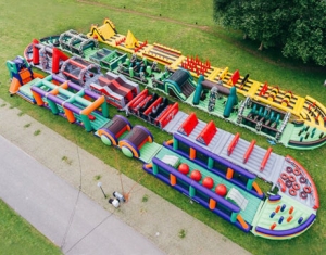 Parcours d'obstacles gonflables pour grands adultes de 190 mètres de long
