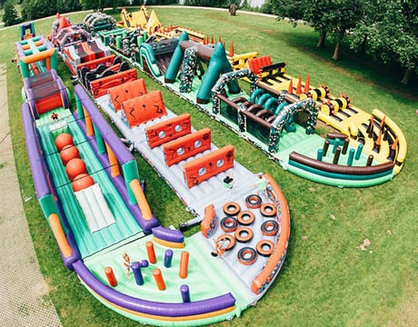 190 meters long big adults inflatable obstacle course