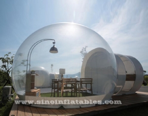 Tente de camping de bulle gonflable de grande complexe