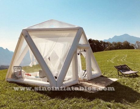 clear pvc inflatable camping tent
