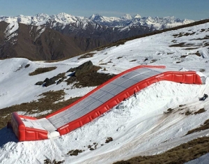 airbag gonflable géant d'atterrissage de snowboard