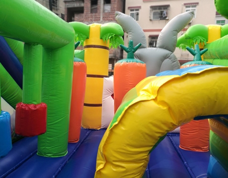 rabbit park kids inflatable bouncy castle with slide