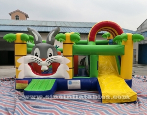 Parc de lapins château gonflable pour enfants avec toboggan