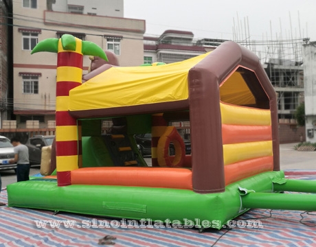 kids jungle monkey inflatable combo bouncy castle
