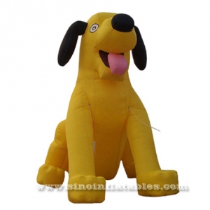conception personnalisée de gros gonflable chien jaune