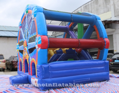 Ferris Wheel Clown Kids Inflatable bouncy castle with slide