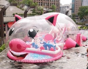 Parc amusant gonflable gonflable de cochon rose géant intérieur