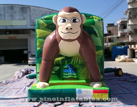 monkey king kids inflatable tunnel bouncy castle with slide
