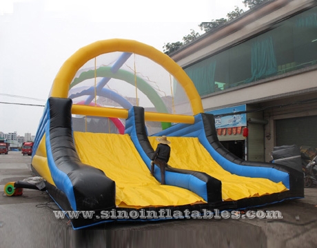 15 meters long big ramp adults inflatable obstacle course with slide